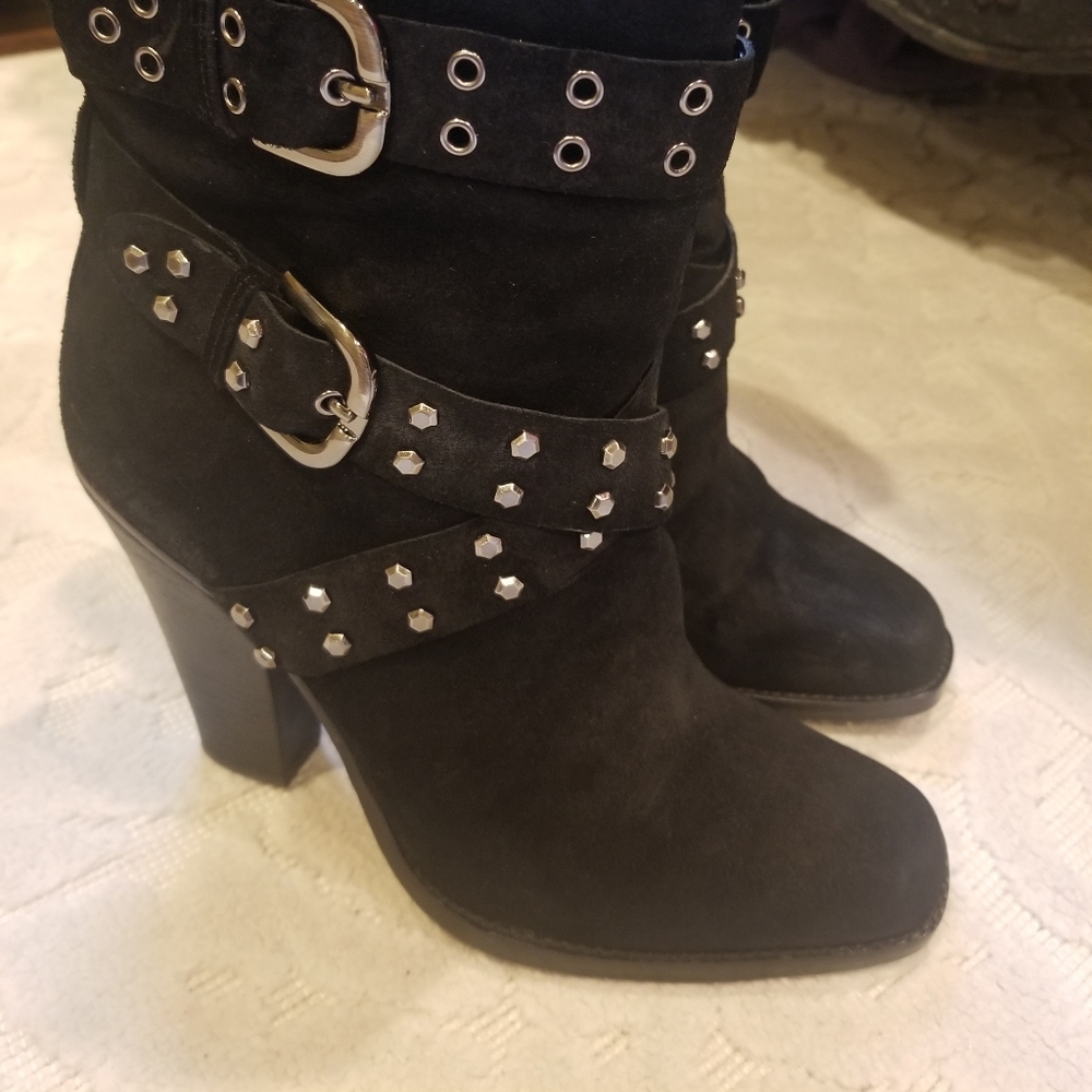 Joan and David Black suede boots
